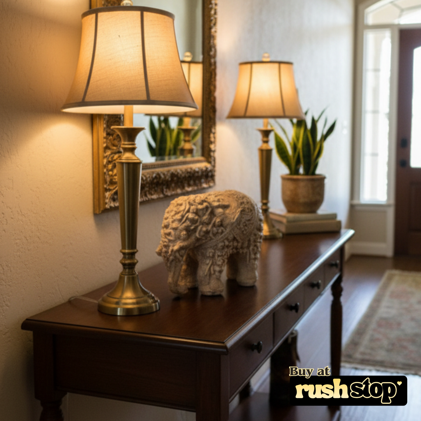 Handcrafted elephant idol showpiece, designer resin sculpture, premium resin decor India – Rush Stop, free shipping home decor India.