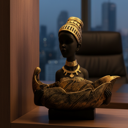Handcrafted African Lady resin figurine