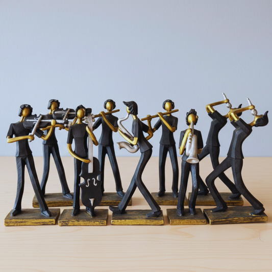 Handcrafted Musician Band Figurine Set Of 9