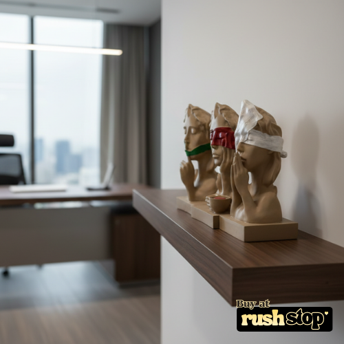 Handcrafted abstract three wise monkeys bust statue for modern home decor