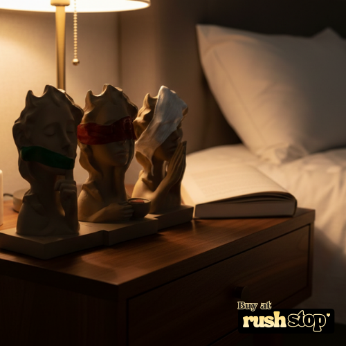 Handcrafted abstract three wise monkeys bust statue for modern home decor