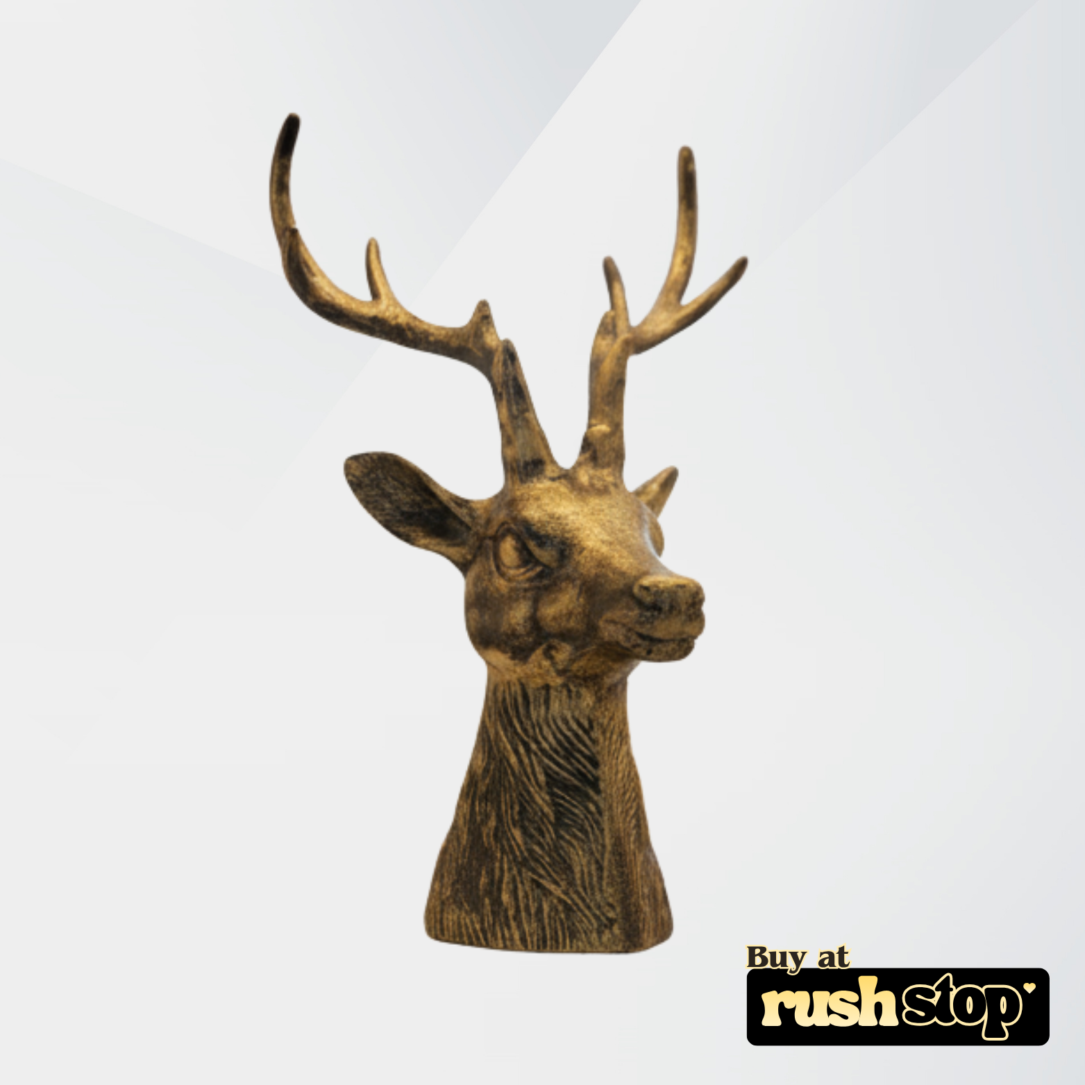 Homesake brass deer head, designer resin sculpture, handcrafted decor India – Rush Stop, free shipping home decor India.