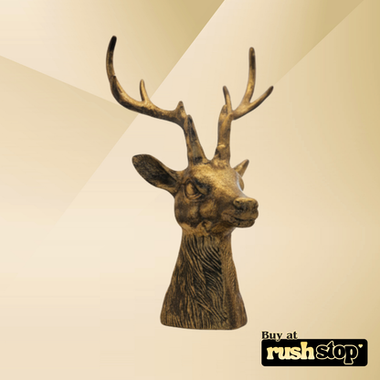 Homesake brass deer head, designer resin sculpture, handcrafted decor India – Rush Stop, free shipping home decor India.