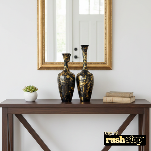 Imperial Noir & Gold Splatter Floor Vases