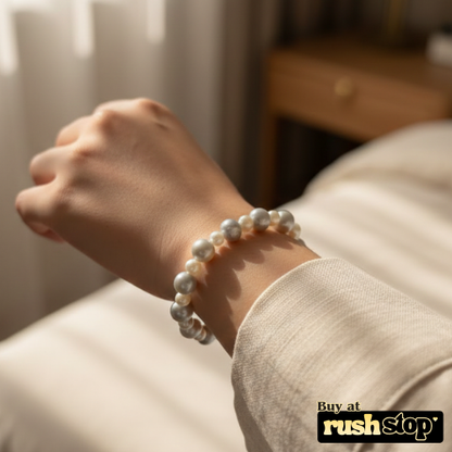 Iridescent Silver-Peach Freshwater Pearl Bracelet