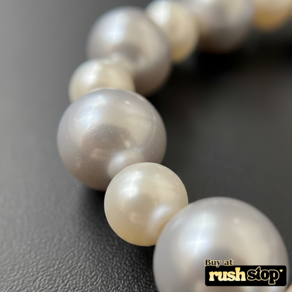 Iridescent Silver-Peach Freshwater Pearl Bracelet