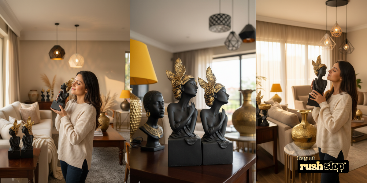 Rush stop living room collection showcasing designer resin sculpture India