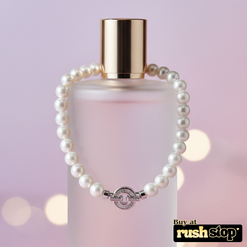 Luminous Handcrafted Freshwater Pearl Necklace with Crystal-Studded Toggle Clasp