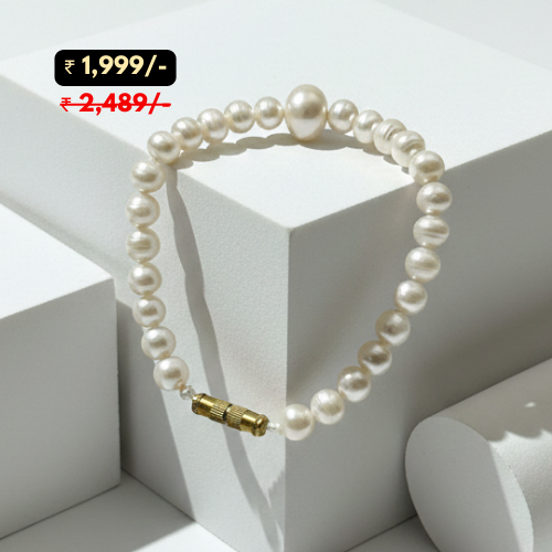 Luminous Handcrafted Natural Freshwater Pearl Bracelet