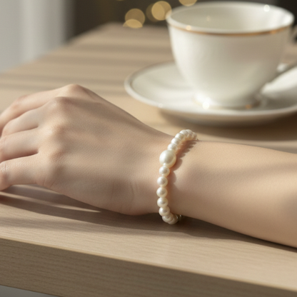 Luminous Handcrafted Natural Freshwater Pearl Bracelet