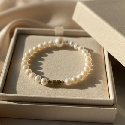 Luminous Handcrafted Natural Freshwater Pearl Bracelet