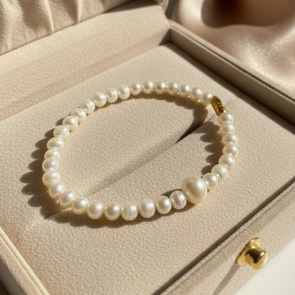 Luminous Handcrafted Natural Freshwater Pearl Bracelet
