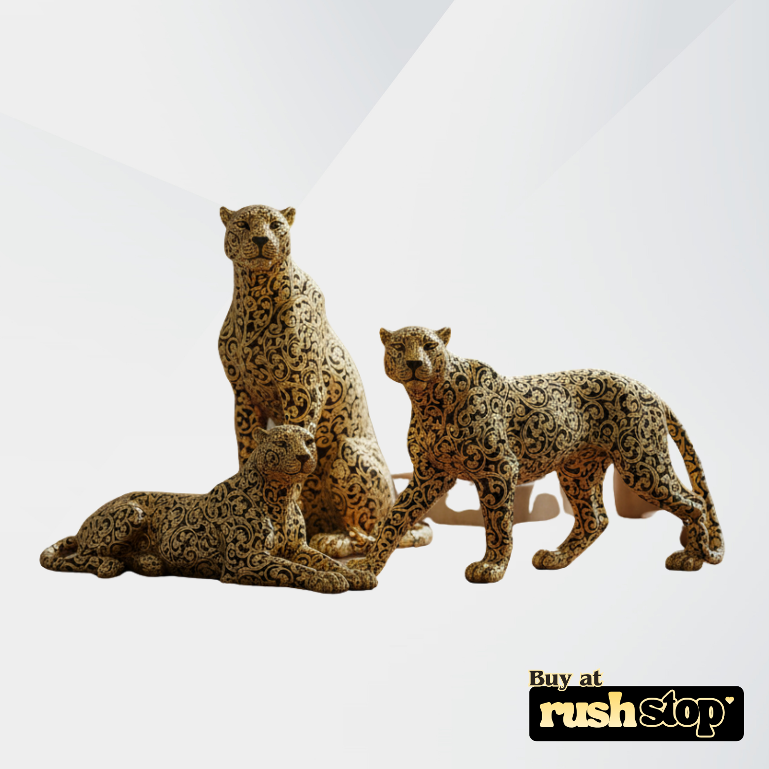 Buy-Luxury-golden-panther- showpiece-set-product-Rush Stop.