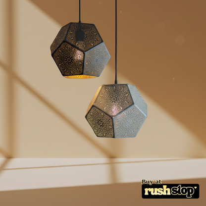 Luxury Moroccan pendant light, designer resin sculpture, handcrafted decor India, premium resin decor India – Rush Stop, free shipping home decor India.