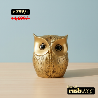 Luxury golden owl resin art figurine home decor