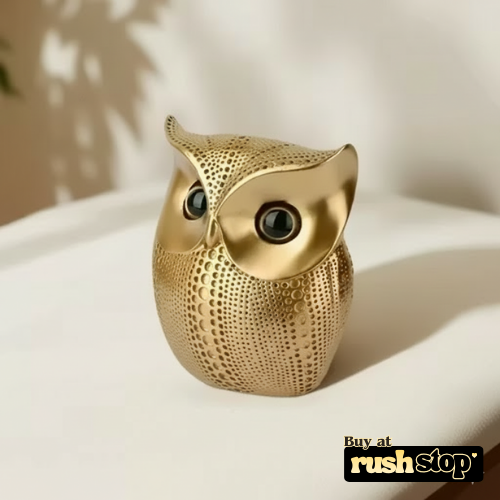 Luxury golden owl resin art figurine home decor