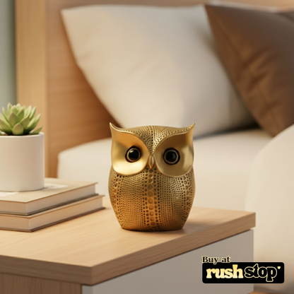 Luxury golden owl resin art figurine home decor