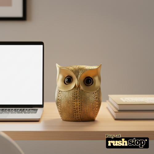 Luxury golden owl resin art figurine home decor