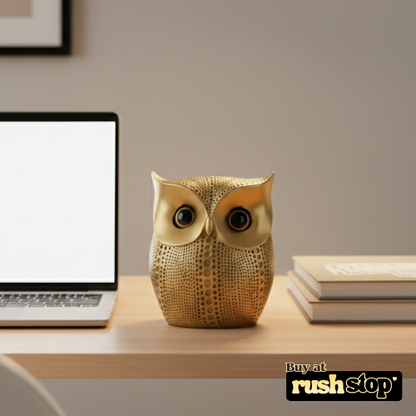 Luxury golden owl resin art figurine home decor