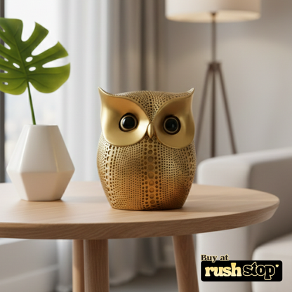 Luxury golden owl resin art figurine home decor