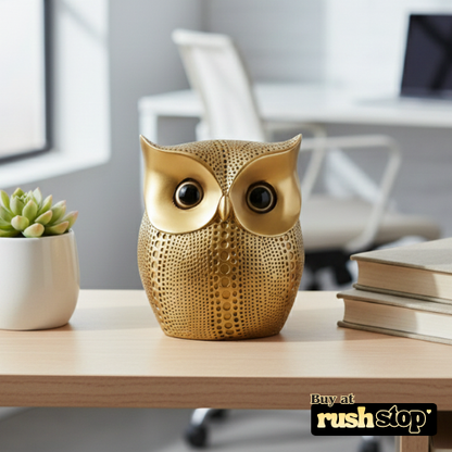 Luxury golden owl resin art figurine home decor