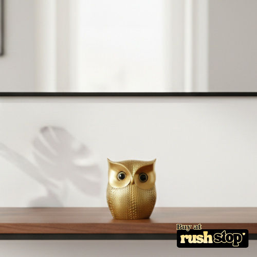 Luxury golden owl resin art figurine home decor