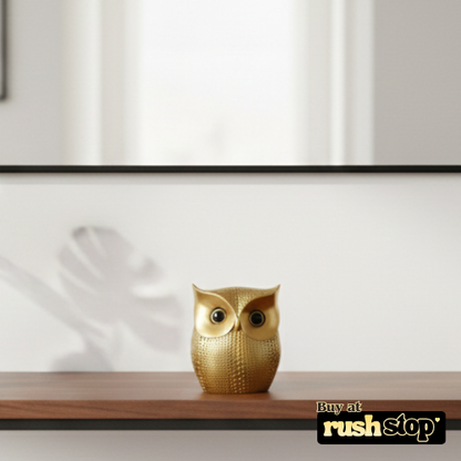 Luxury golden owl resin art figurine home decor