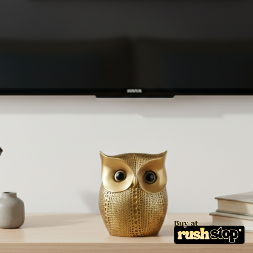 Luxury golden owl resin art figurine home decor