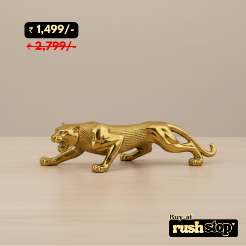 Luxury golden panther figurine car dashboard decor