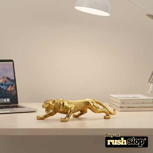 Luxury golden panther figurine car dashboard decor