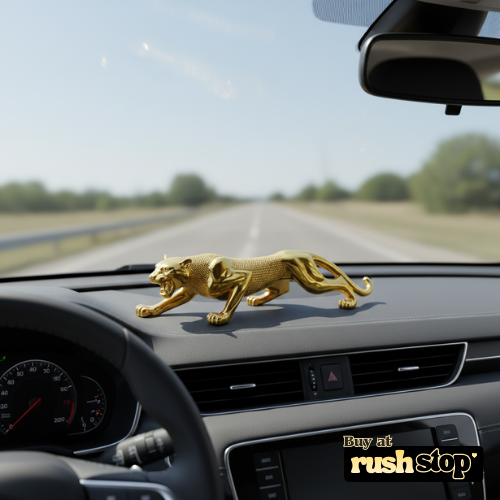 Luxury golden panther figurine car dashboard decor