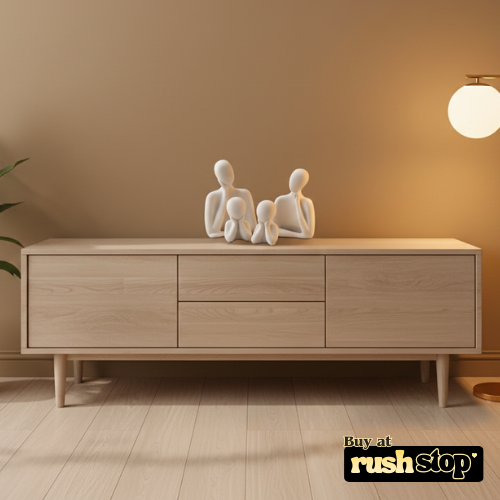 Nordic minimalist white family sculpture set of four abstract human figurines