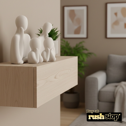 Nordic minimalist white family sculpture set of four abstract human figurines