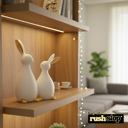 Nordic minimalist white and gold ceramic rabbit sculpture modern decor