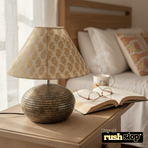 Luxury resin figurine golden table lamp, designer resin sculpture, handcrafted decor India – Rush Stop, free shipping home decor India