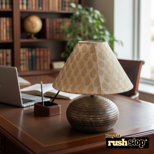 Luxury resin figurine golden table lamp, designer resin sculpture, handcrafted decor India – Rush Stop, free shipping home decor India