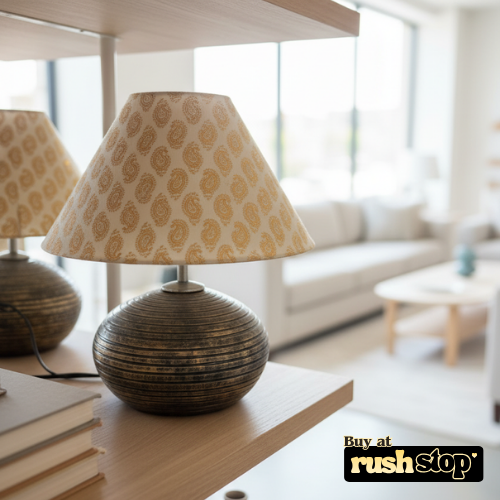 Luxury resin figurine golden table lamp, designer resin sculpture, handcrafted decor India – Rush Stop, free shipping home decor India