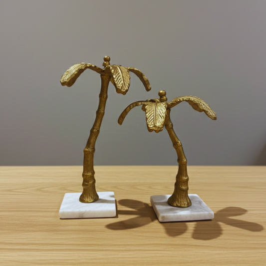 Premium Handcrafted Golden Palm Tree Sculpture