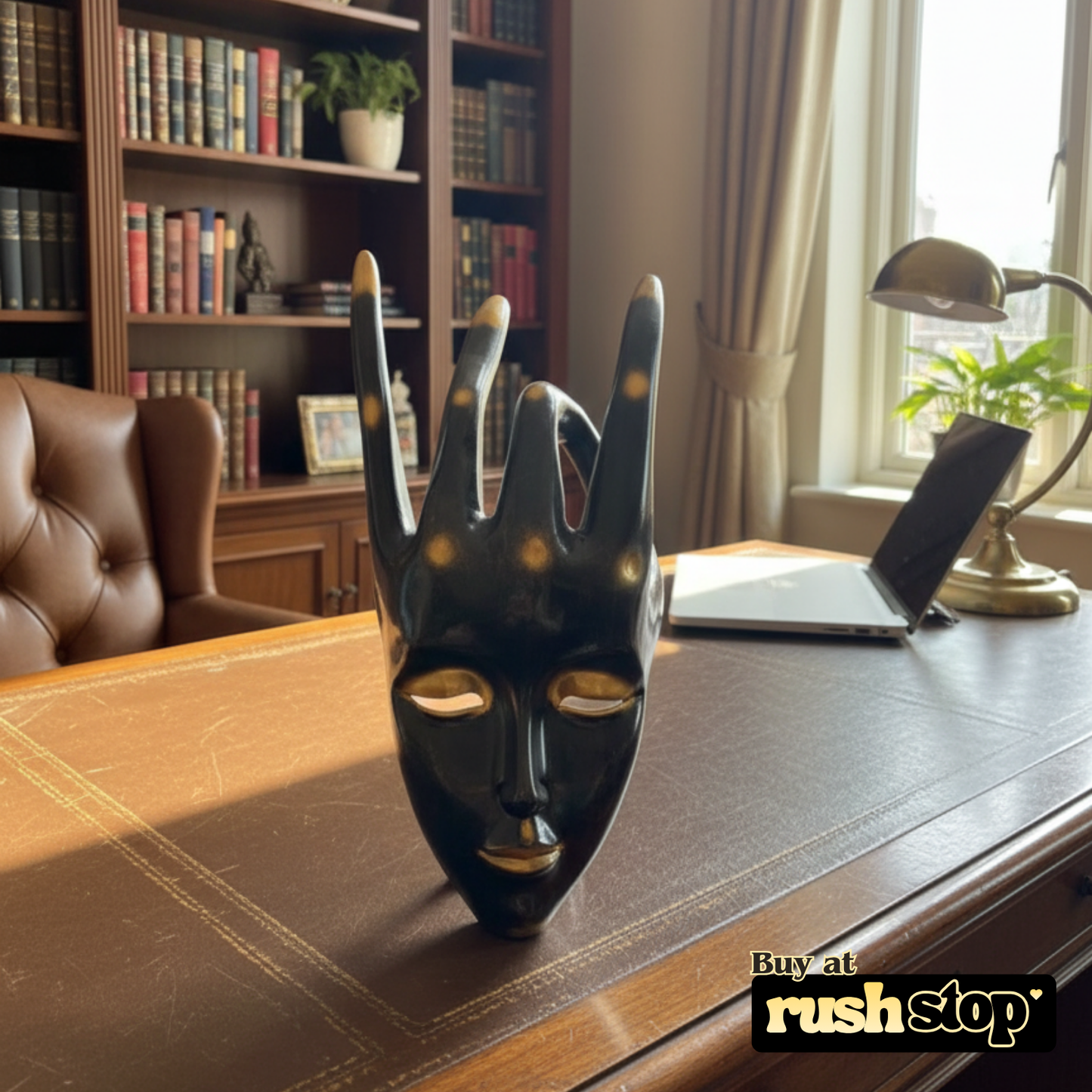 Premium resin decor India Hand Mundra Zen Face, modern resin figurine, resin home decor – Rush Stop, easy returns decor store.