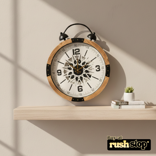 Retro Gear & Wood Decorative Wall Clock