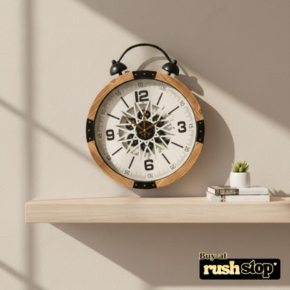 Retro Gear & Wood Decorative Wall Clock