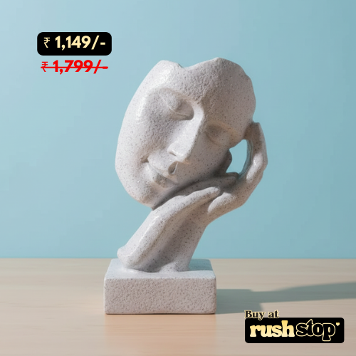 Serene Sleeping Face on Hand Sculpture