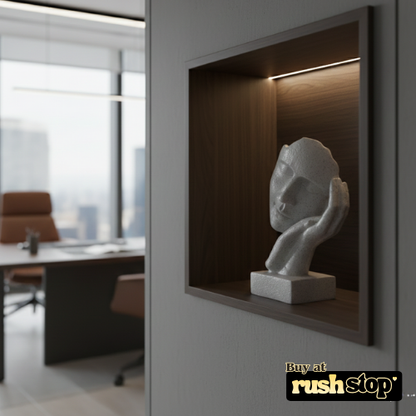 Serene sleeping face on hand sculpture modern abstract decor