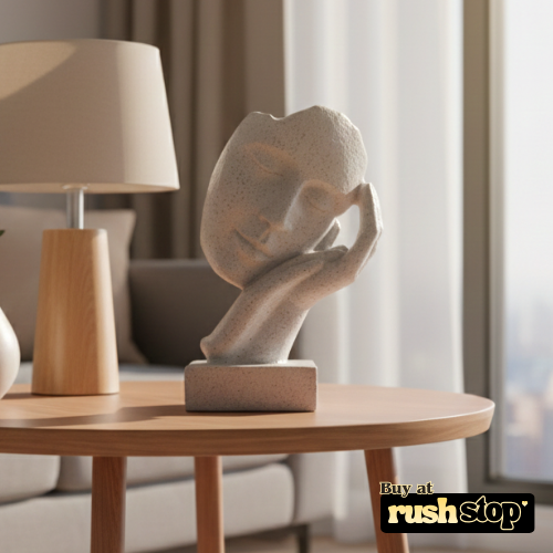 Serene sleeping face on hand sculpture modern abstract decor