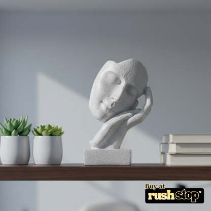 Serene sleeping face on hand sculpture modern abstract decor