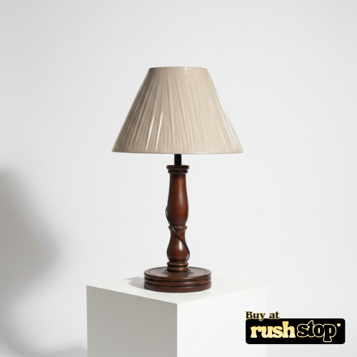 Vintage Handcrafted Mahogany Wood Table Lamp