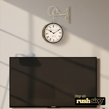 Vintage Victoria London Double-Sided Station Wall Clock