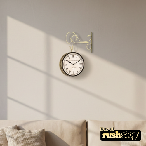 Vintage Victoria London Double-Sided Station Wall Clock