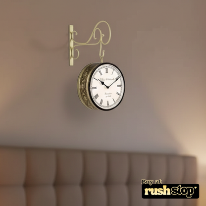 Vintage Victoria London Double-Sided Station Wall Clock