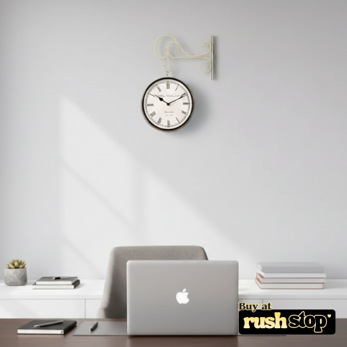 Vintage Victoria London Double-Sided Station Wall Clock